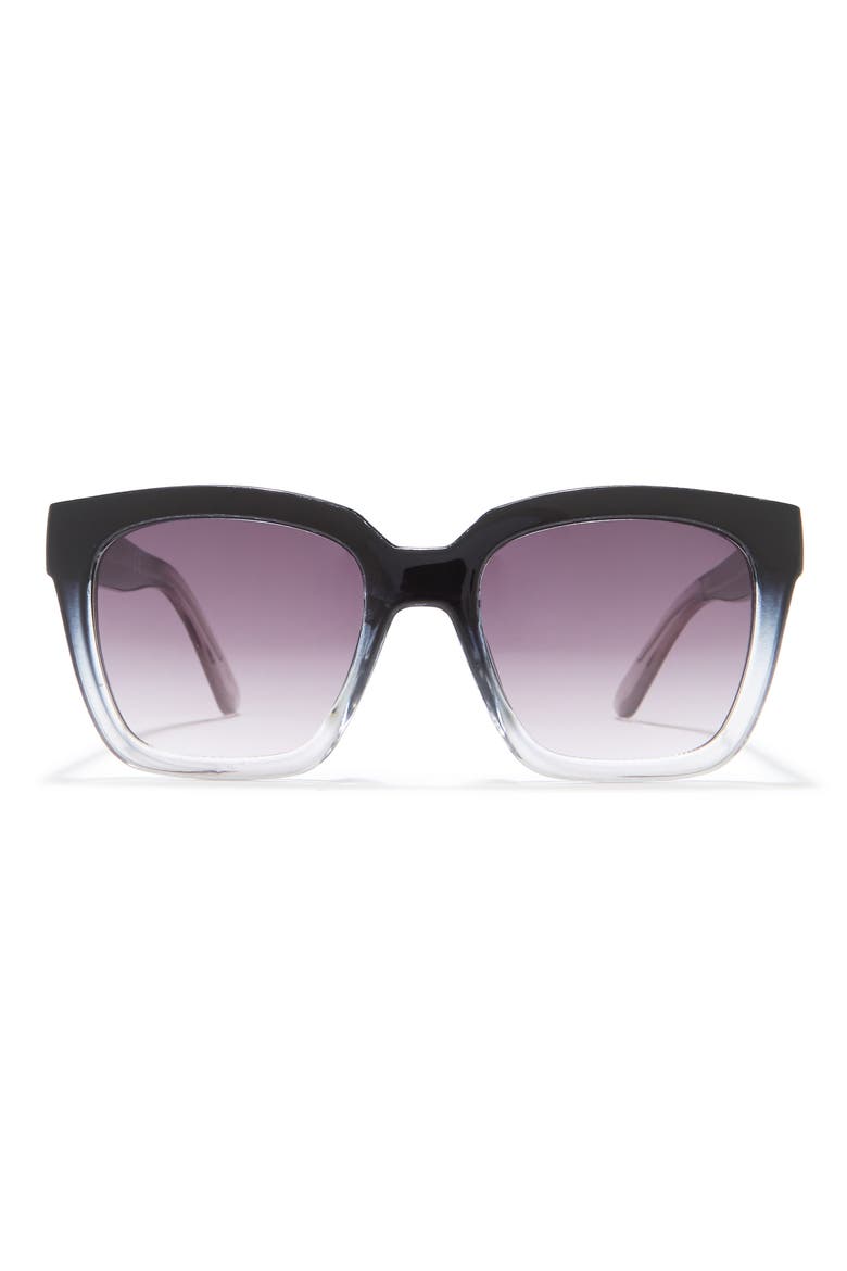 65mm Square Sunglasses, Main, color, BLACK GREY