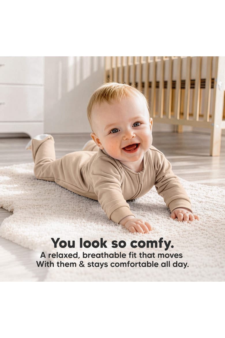 1-Pack Soothe Baby Sleep & Play Footies, Alternate, color, Ecru