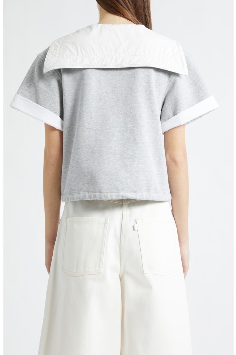 French Terry Sailor Top, Alternate, color, LIGHT GREY MELANGE-WHITE