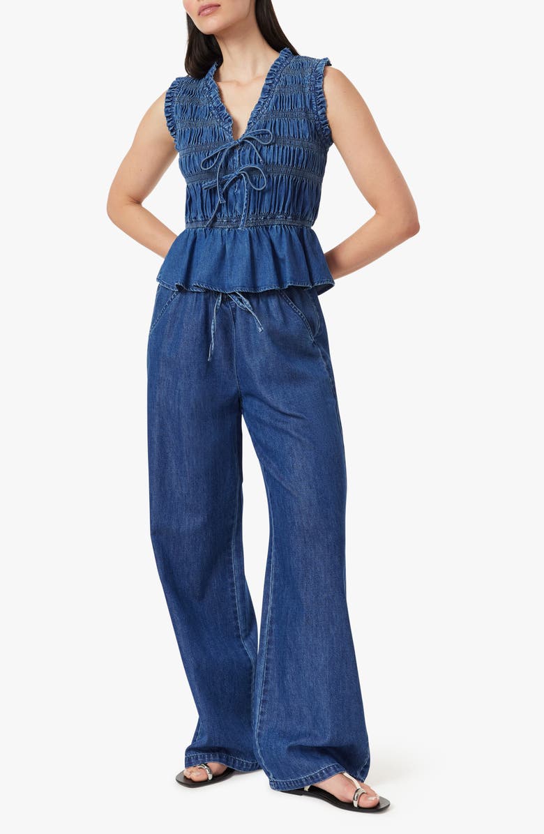 Habitual Ruffle Denim Tank Top, Alternate, color, Laguna