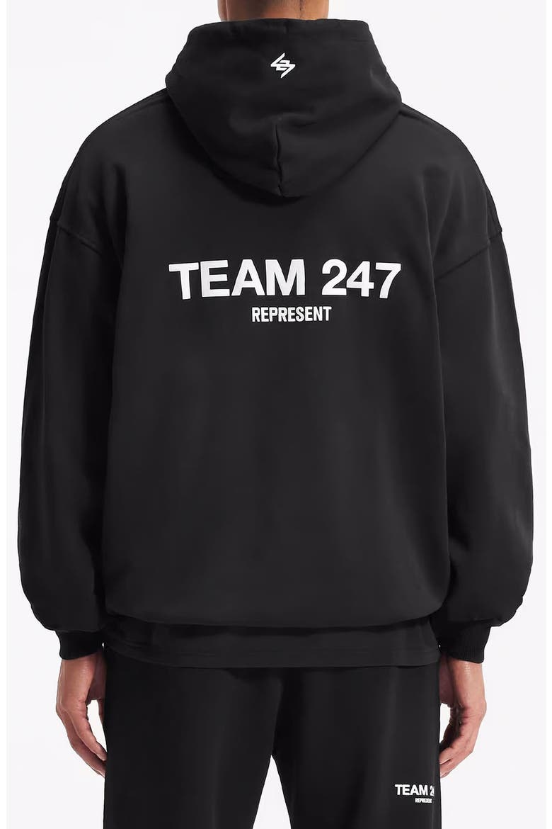 Team 247 Oversize Graphic Hoodie, Alternate, color, JET BLACK