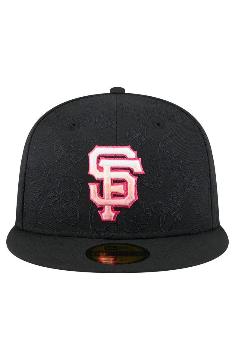 New Era Men's New Era Black San Francisco Giants Tonal Koi 59FIFTY Fitted Hat, Alternate, color, 