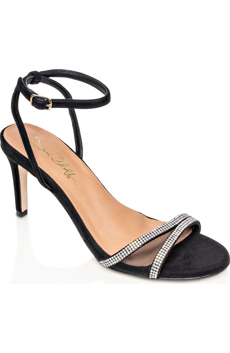 Joan Oloff Shoes Fame Ankle Strap Sandal Heel, Alternate, color, Black