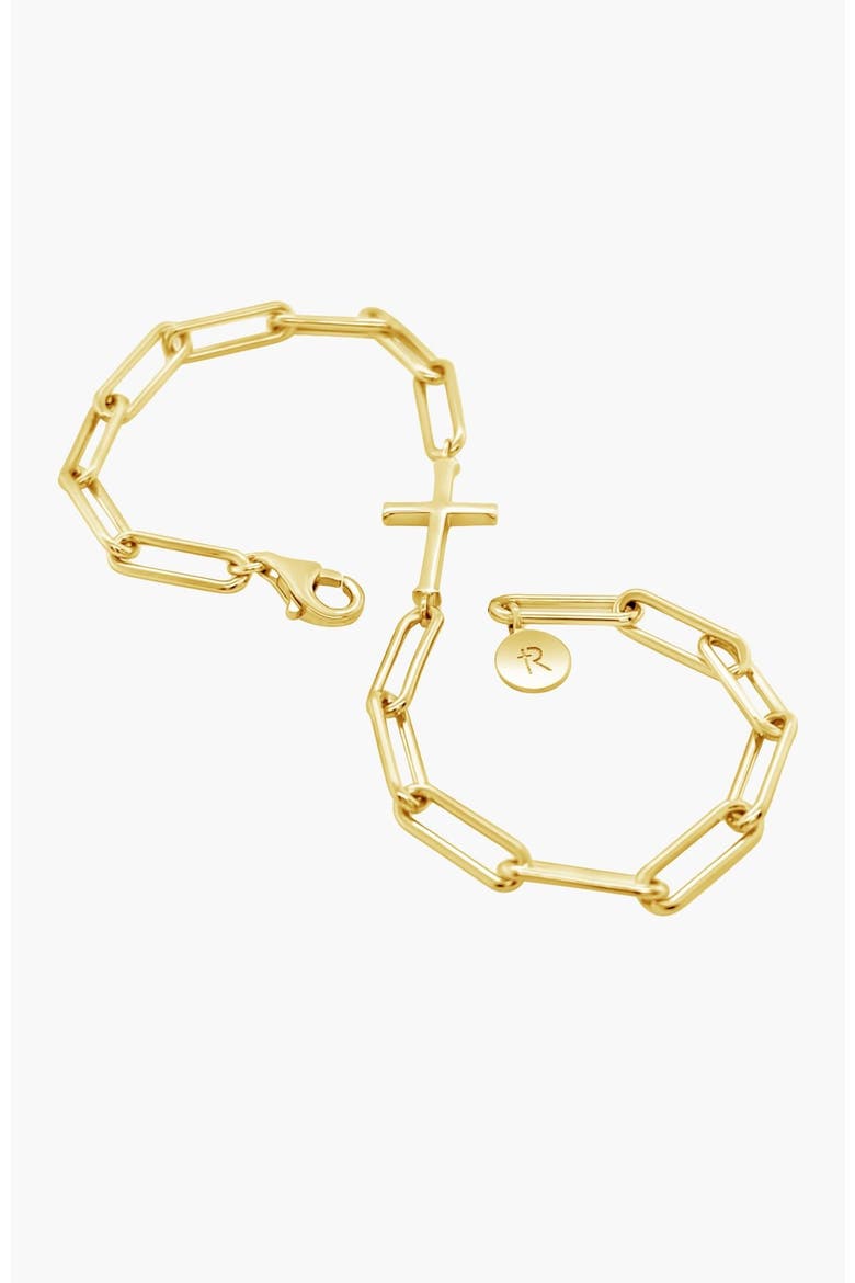 Chain Breaker Cross Bracelet, Alternate, color, 18k Gold Plated