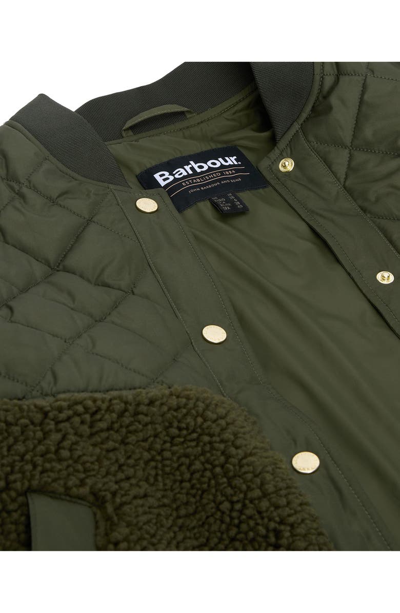 Barbour Wetherby High Pile Fleece Jacket, Alternate, color, Olive