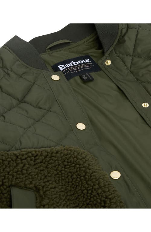 Barbour Wetherby High Pile Fleece Jacket In Green