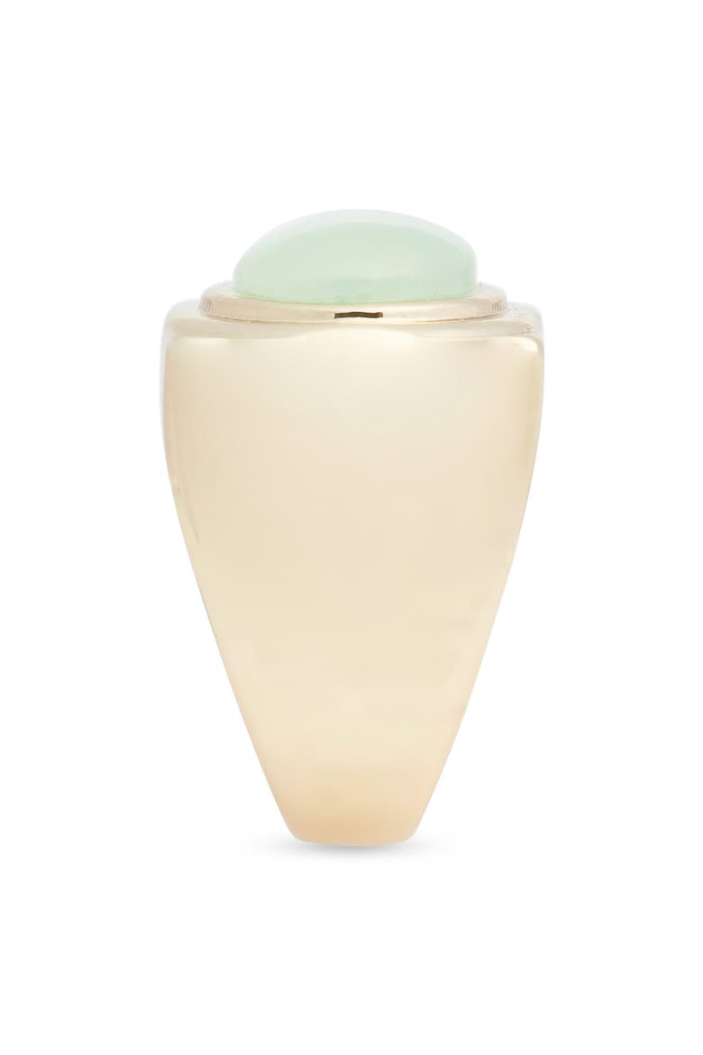 Wide Oval Resin Signet Ring, Alternate, color, SEAFOAM- GOLD
