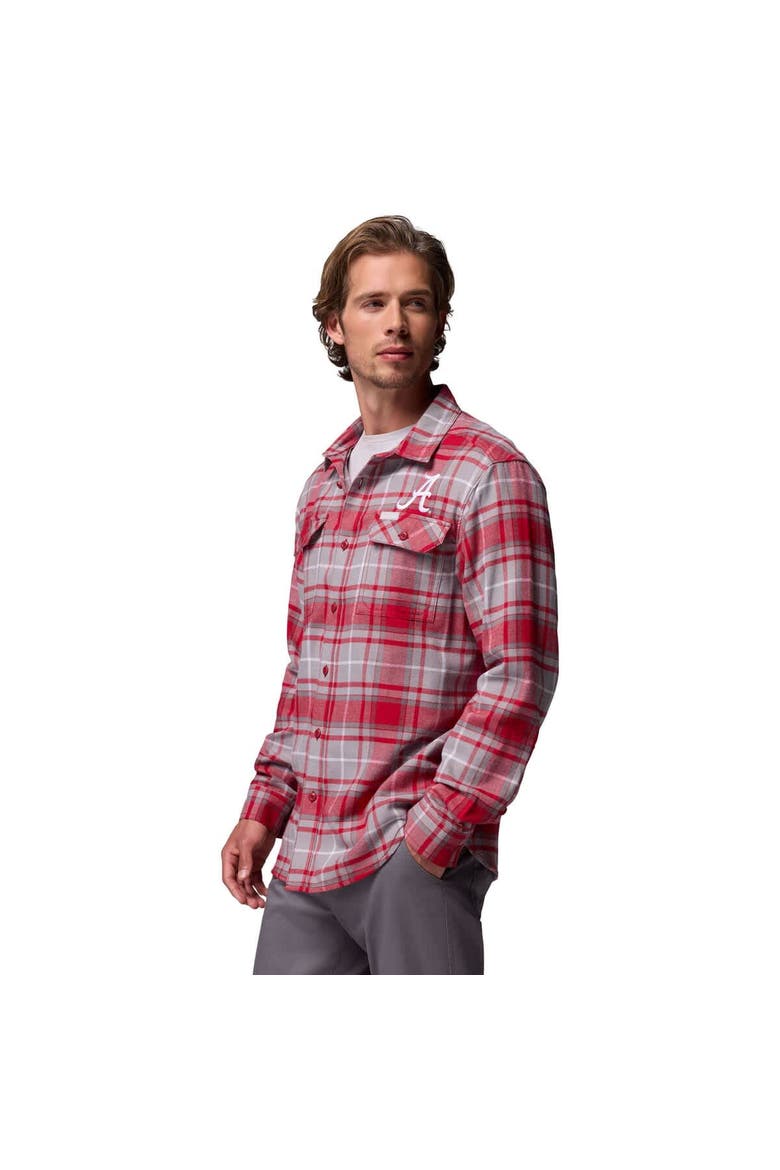 Men's Columbia  Crimson Alabama Crimson Tide Flare Gun Omni-Wick Flannel Long Sleeve Button-Up Shirt, Alternate, color, Crimson