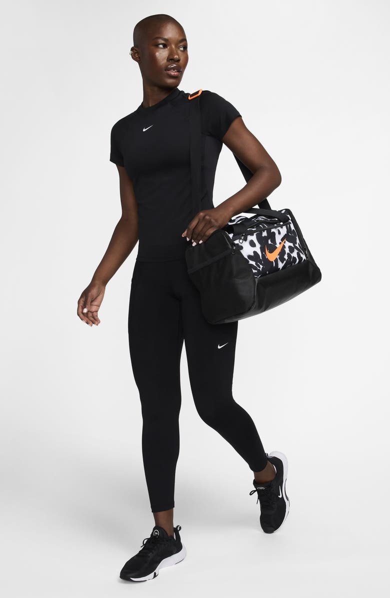 Nike Pro Dri-FIT Short Sleeve Top, Alternate, color, Black/White