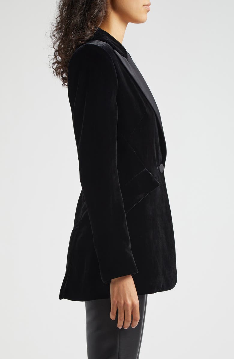 L
AGENCE Sheila Structured Velvet Blazer, Alternate, color, 