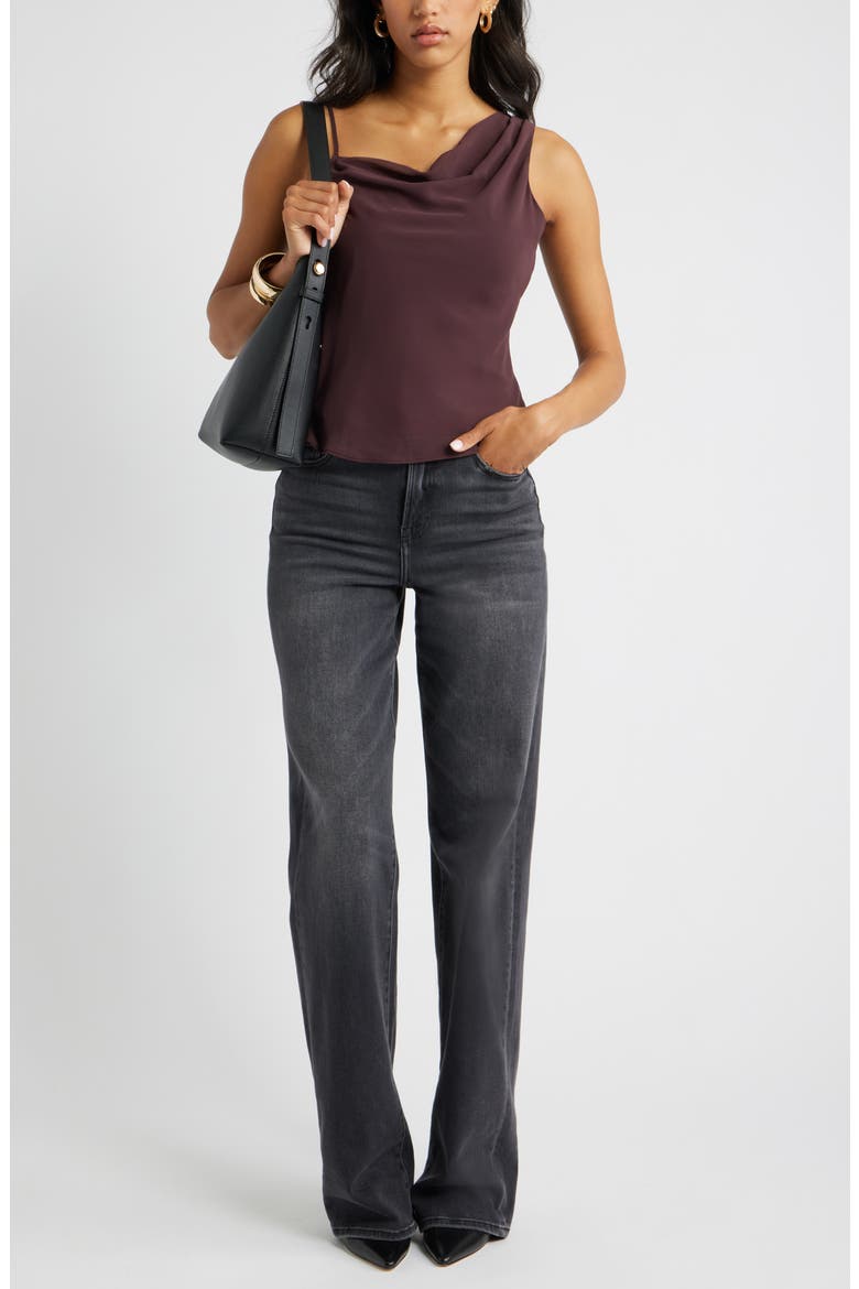 Drape Asymmetric Neck Top, Alternate, color, BURGUNDY FUDGE
