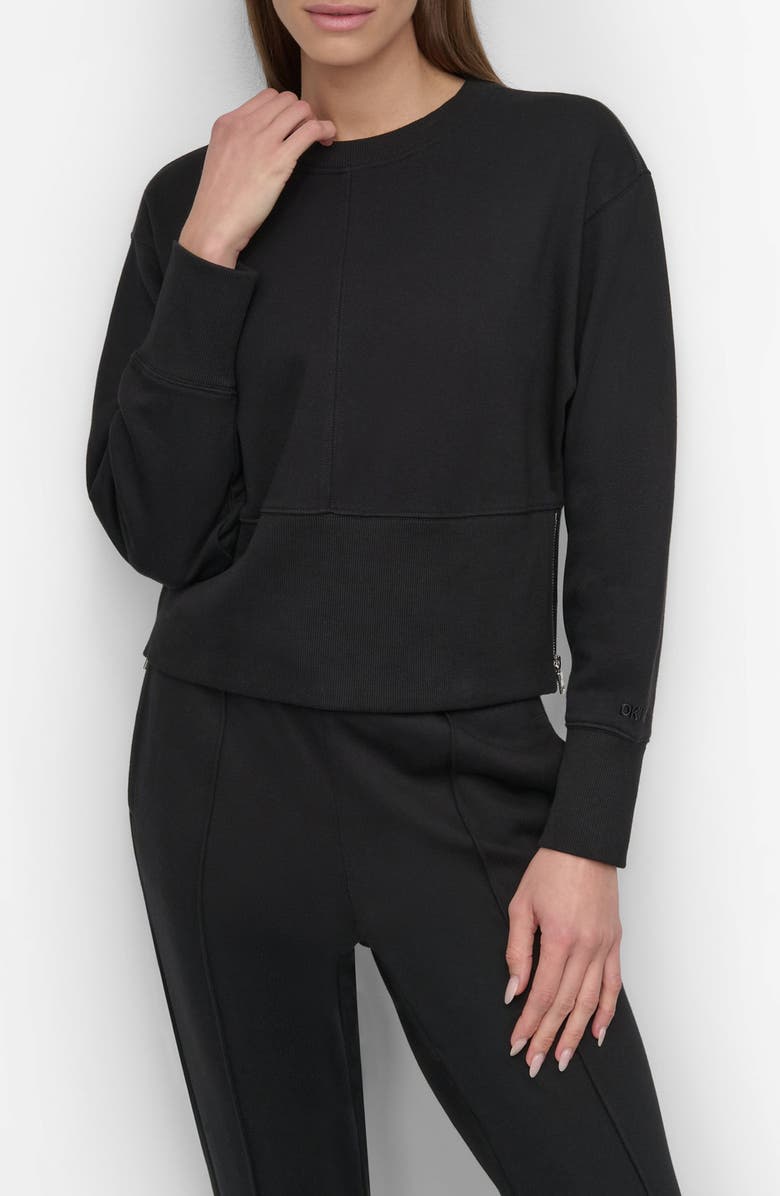 DKNY Center Seam Crop Sweater, Main, color,
