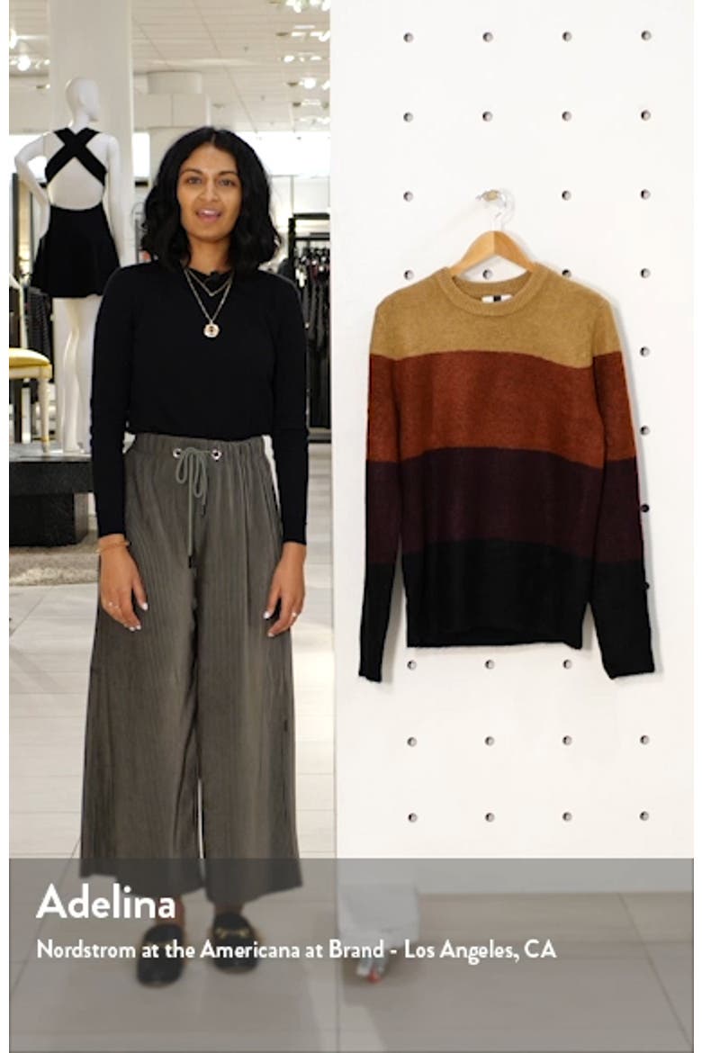 Harlow Classic Fit Colorblock Crewneck Sweater video