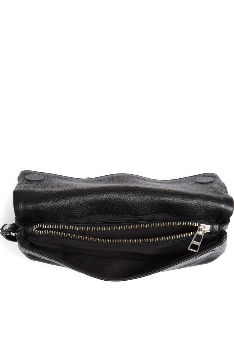 Zadig & Voltaire Rocky Heart Stud Leather Clutch, Alternate, color,