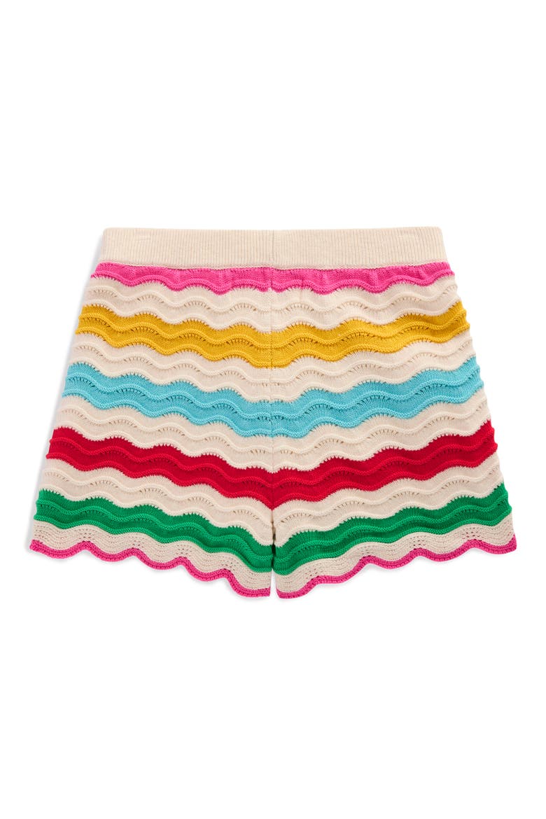 Kids' Scallop Knit Shorts, Alternate, color, IVORY MULTI RAINBOW