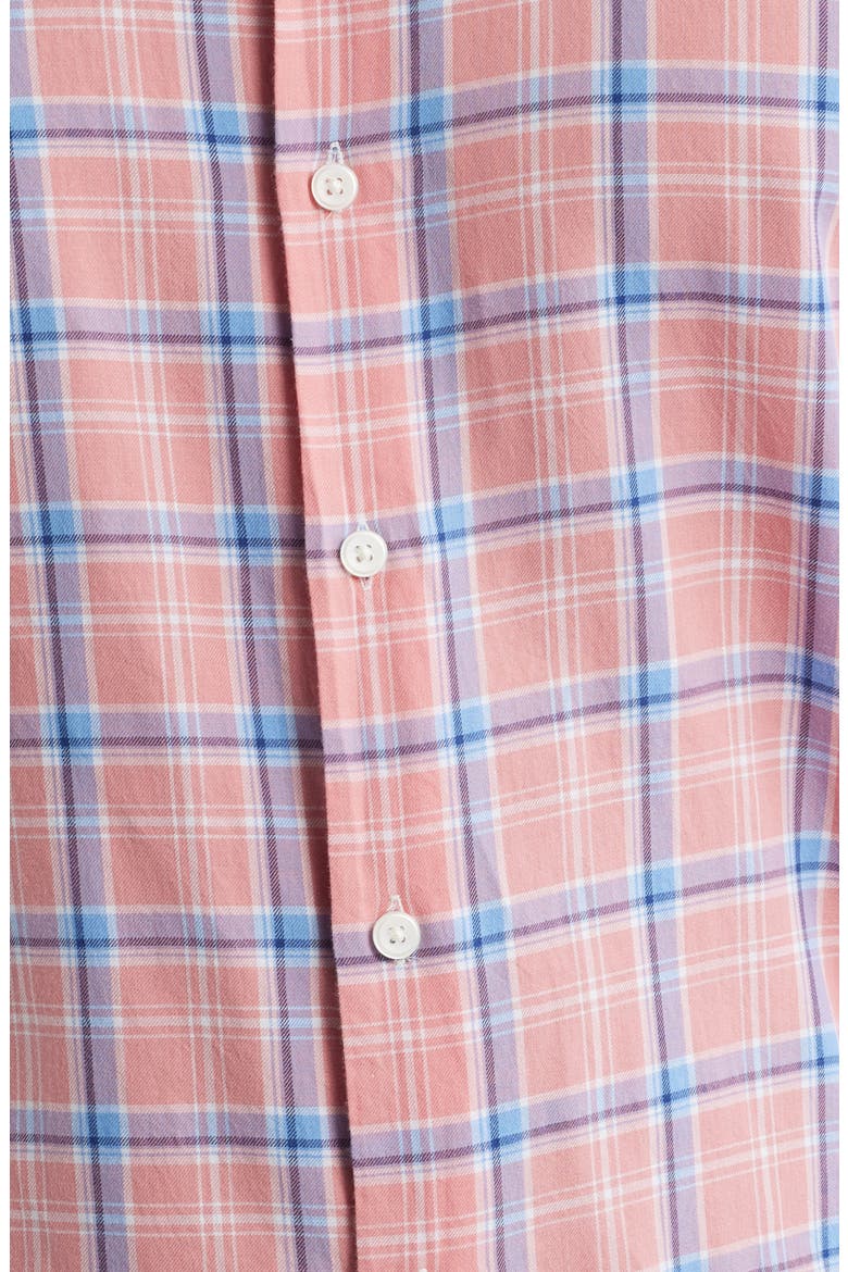 Triton Plaid Cotton & Lyocell Button-Up Shirt, Alternate, color, VENETIAN PINK