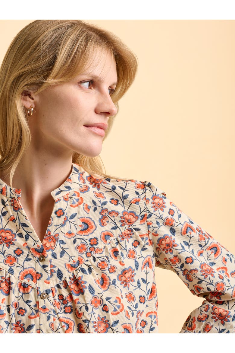 Lindsay Long Sleeve V-Neck Shirt, Alternate, color, Cream