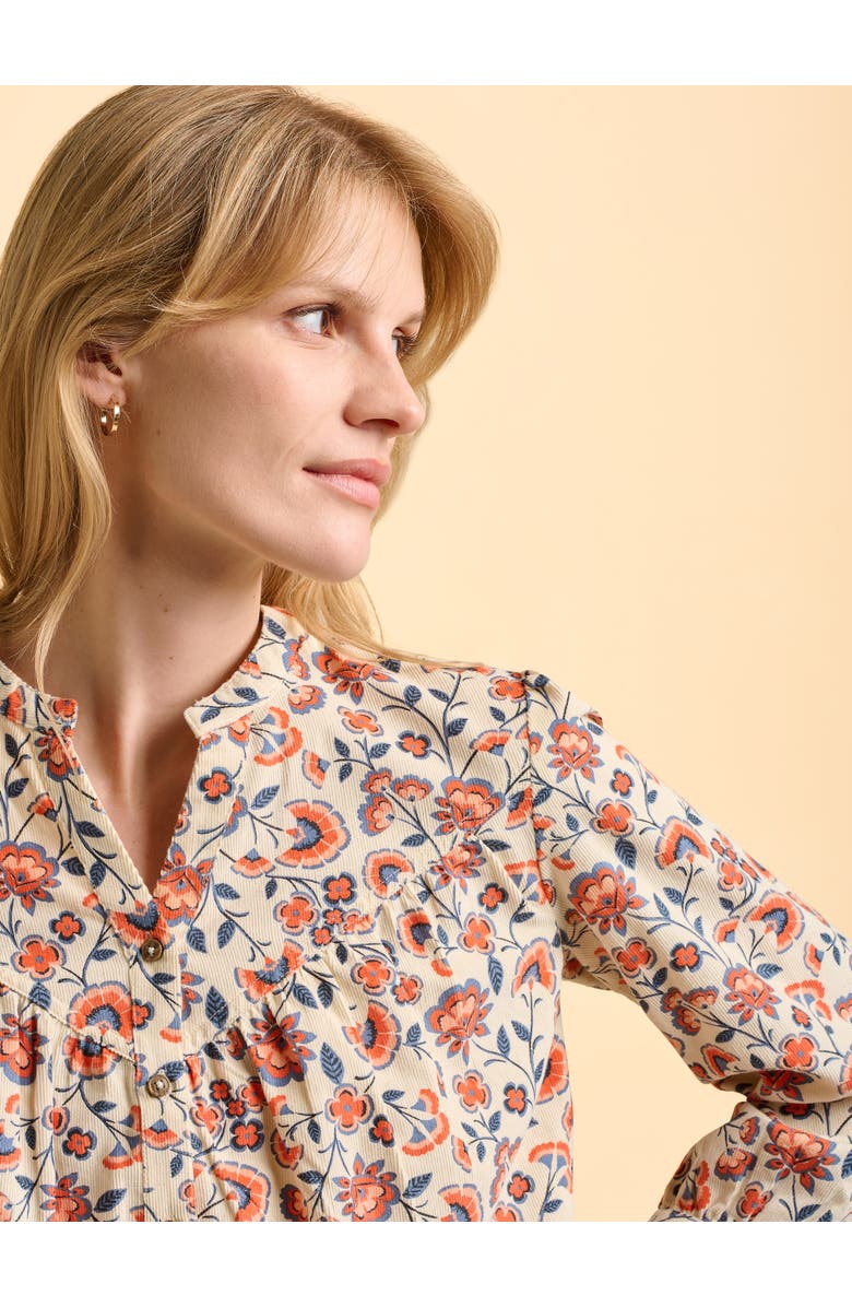 Brakeburn Lindsay Long Sleeve V-Neck Shirt, Alternate, color, Cream