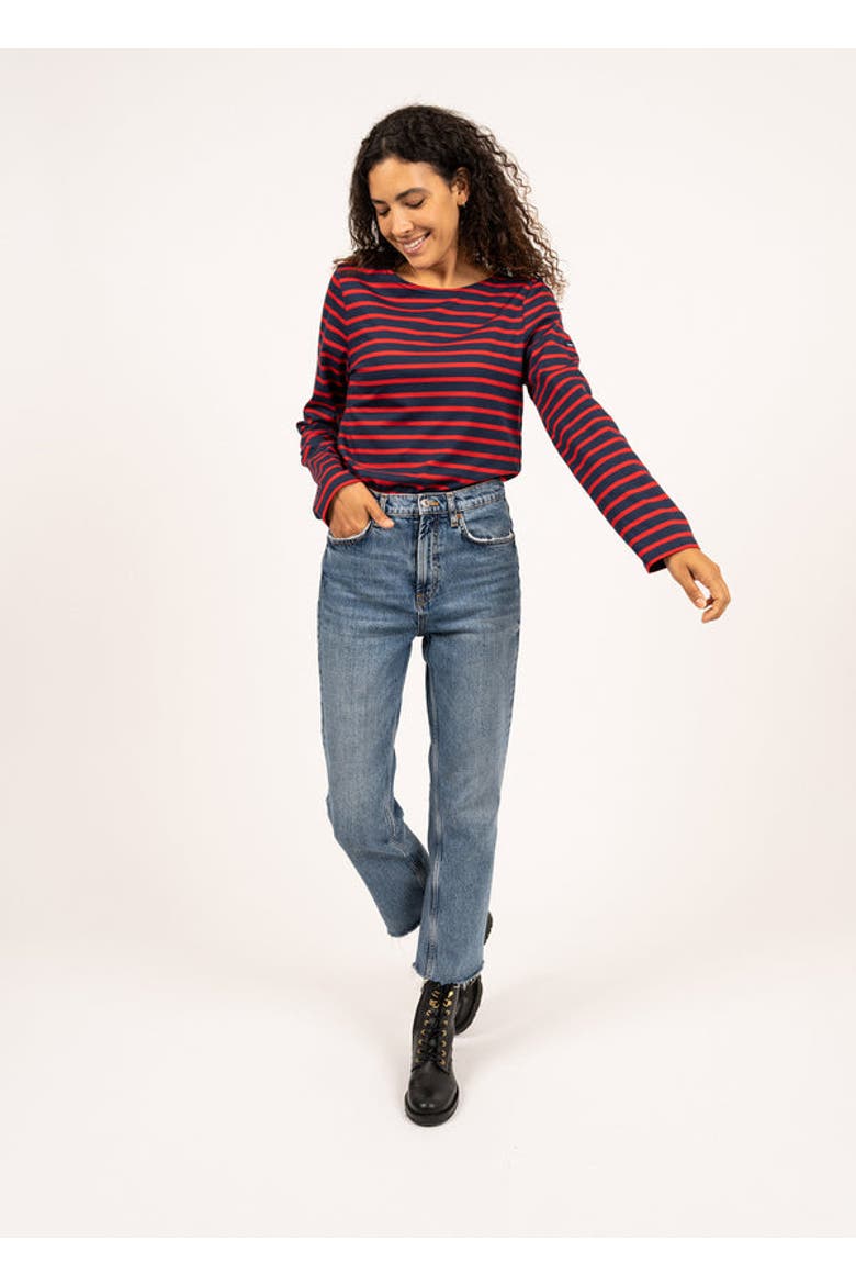 MINQUIERS MODERN - Breton Striped Shirt, Main, color, navy/red
