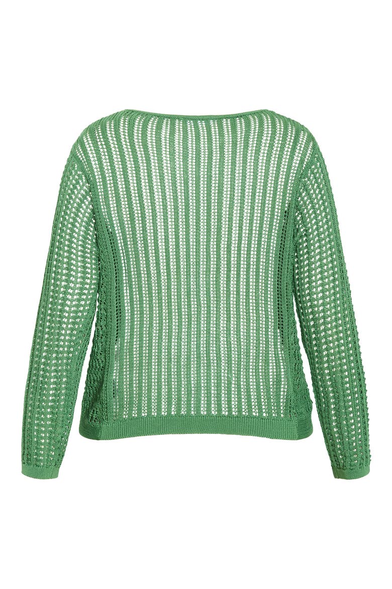 Slouch Open Stitch Sweater, Alternate, color, MOSS GREEN