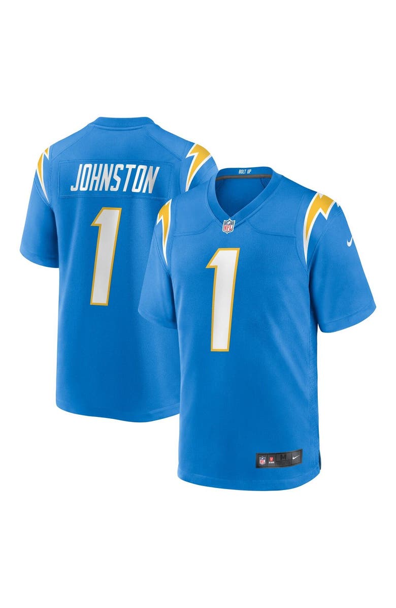 Nike Men's Nike Quentin Johnston Powder Blue Los Angeles Chargers 2023 NFL Draft First Round Pick Game Jersey, Main, color, 