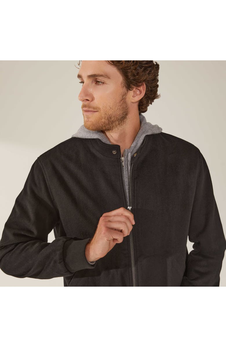 Italic Chase Bomber Jacket, Alternate, color, Black