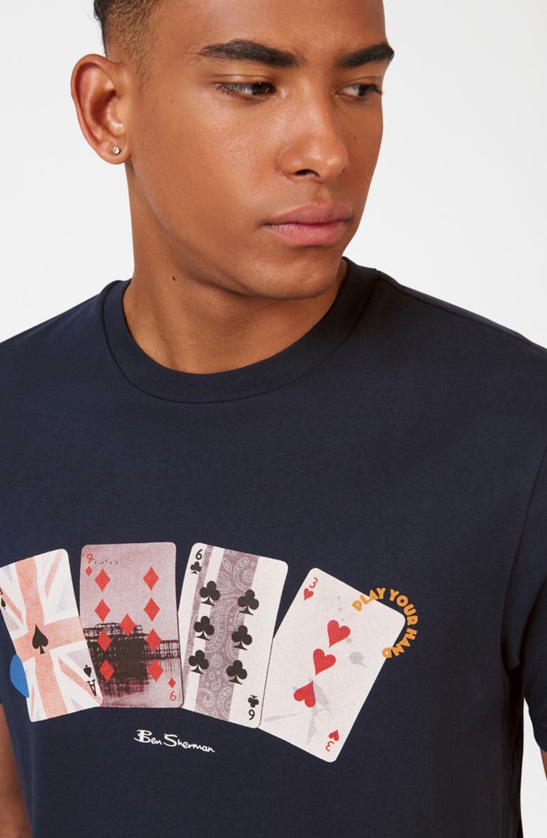Ben Sherman Playing Cards Organic Cotton Graphic T-Shirt, Alternate, color,