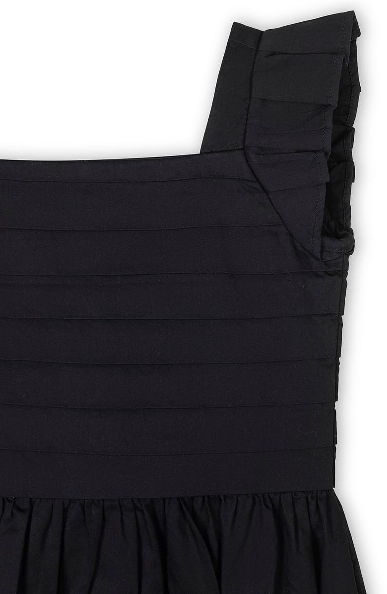 Hope & Henry Kids' Organic Pleated Bodice Sateen Party Dress, Alternate, color, Black Sateen