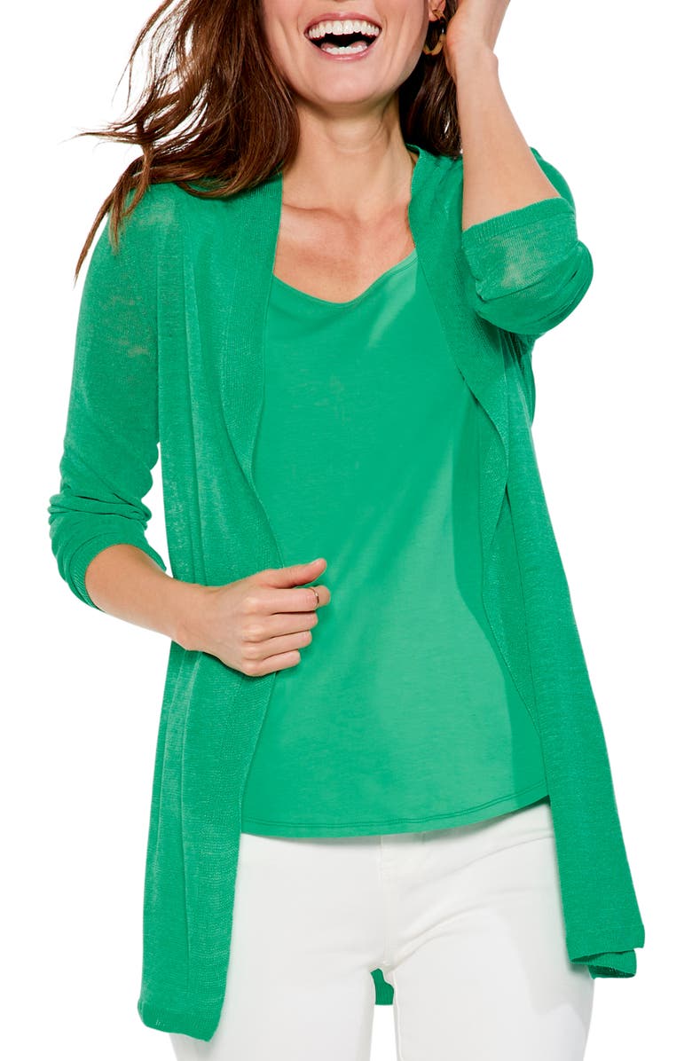 NIC+ZOE Long Linen Blend Cardigan, Main, color, 
