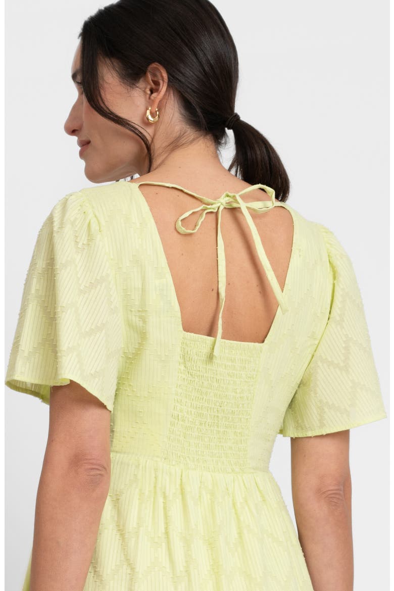 Broderie Anglaise Maternity/Nursing Midi Dress, Alternate, color, LIME