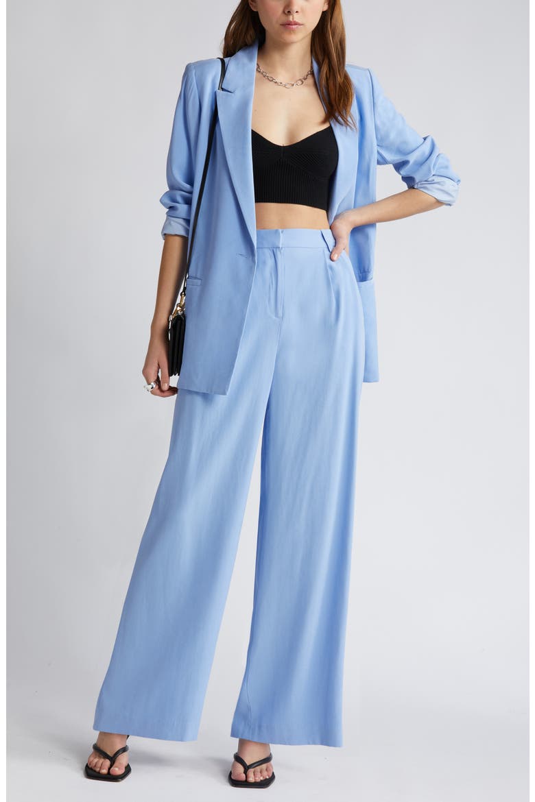 High Waist Wide Leg Trousers, Alternate, color, BLUE HYDRANGEA