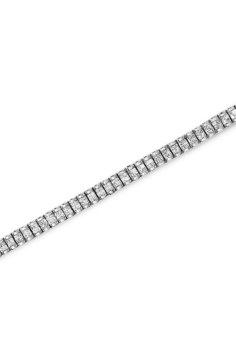 Haus of Brilliance 14K Gold 3.0 Cttw Princess Cut Quad Invisible Set Tennis Bracelet, Alternate, color, White