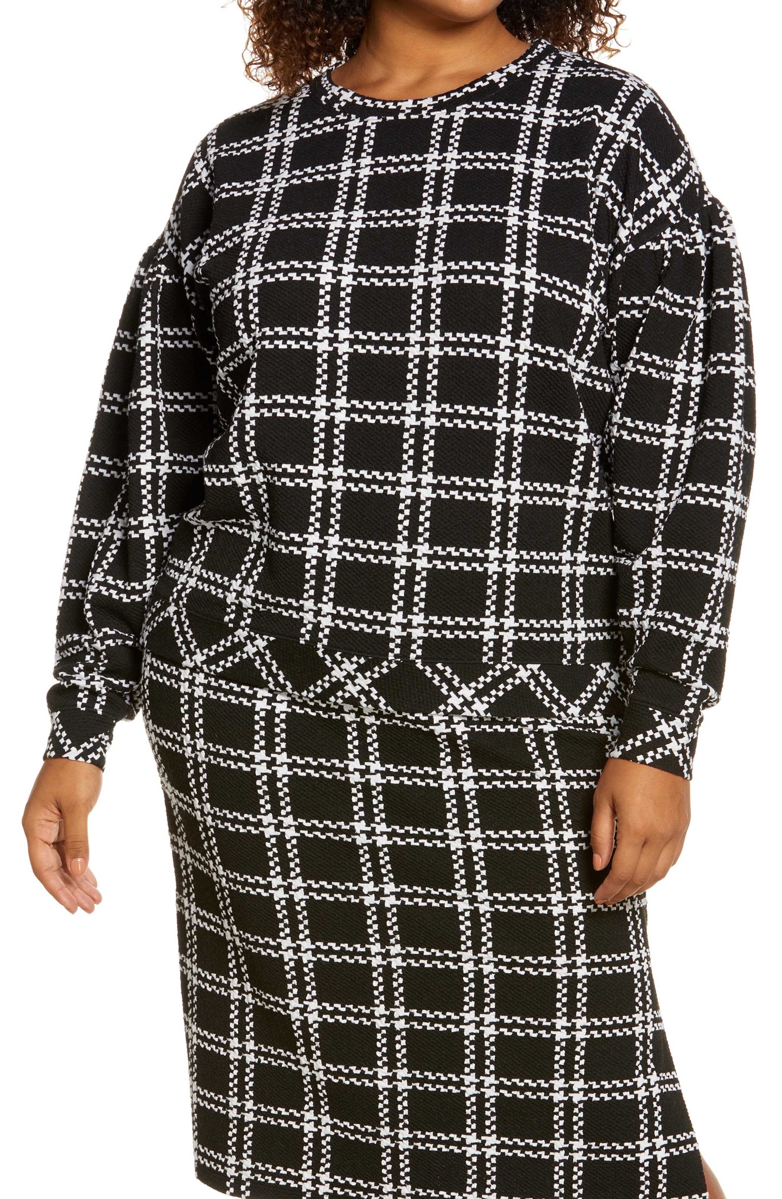 Halogen® Pattern Detail Sweatshirt (Women) | Nordstrom