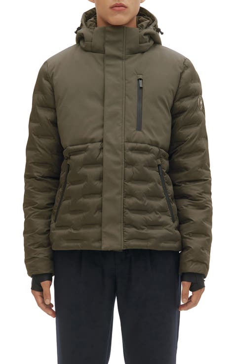 Dawson Mixed Media Hooded Puffer Jacket