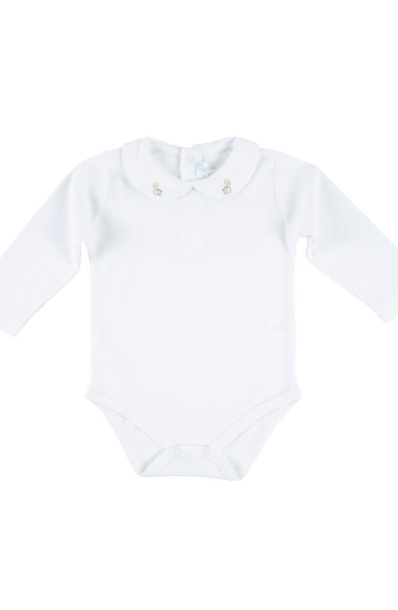 Cuclie Acorn Long Sleeve Bodysuit, Main, color, White