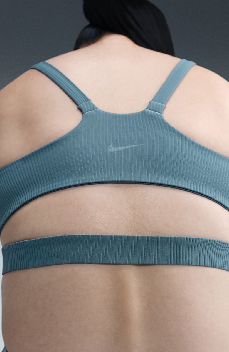 Nike Zenvy Rib Light-Support Padded Sports Bra, Alternate, color, 006 Smk Bl/White