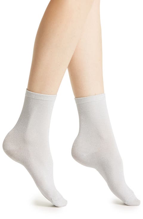 Glitterati Sparkle Cotton Blend Crew Socks