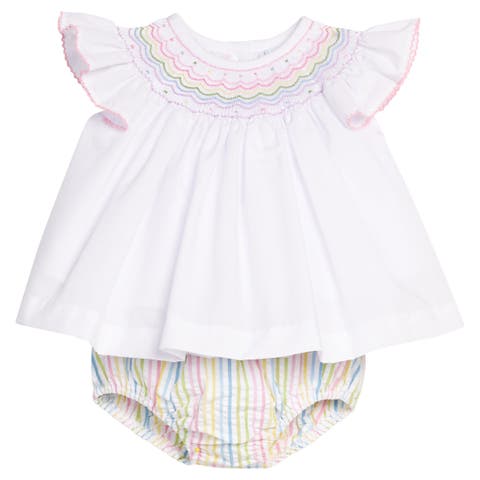 Woven Smocked Bishop Diaper Set (Baby)