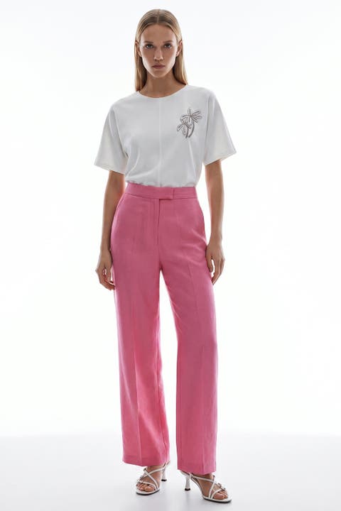 Octavia Wide Leg Linen Pants
