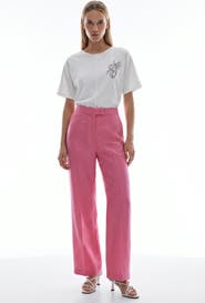 Exquise Octavia Wide Leg Linen Pants