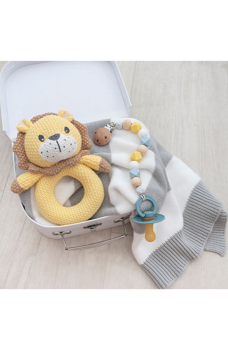 Living Textiles Whimsical Knit Rattle - Noah Giraffe, Alternate, color, White