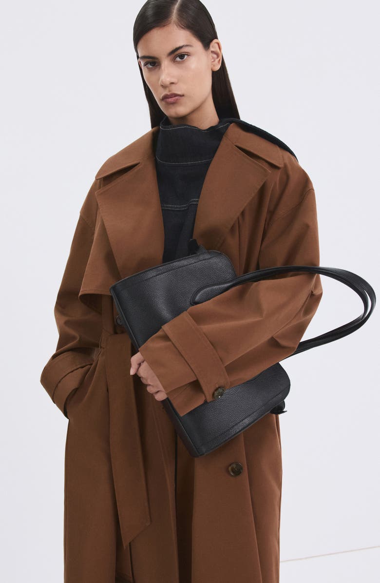 MANGO Long Double Breasted Trench Coat, Alternate, color, Brown