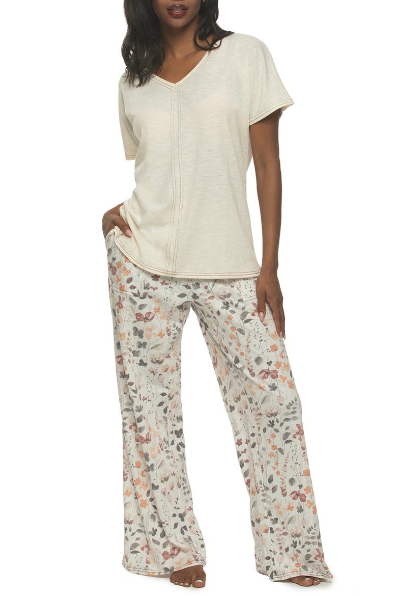 Josephine Crinkled Jersey Pajamas, Main, color, WHISPER WHITE