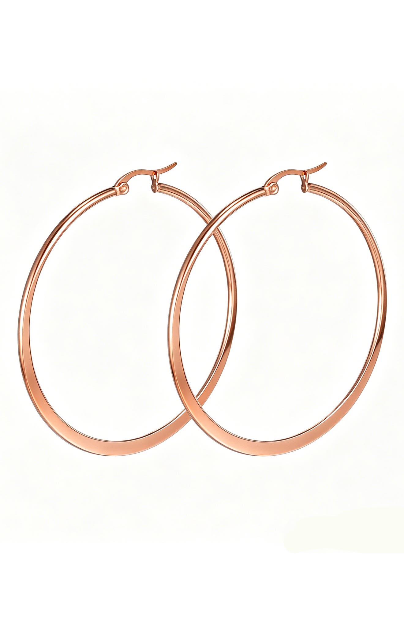 18k Rose Gold Plated Hoop Earrings