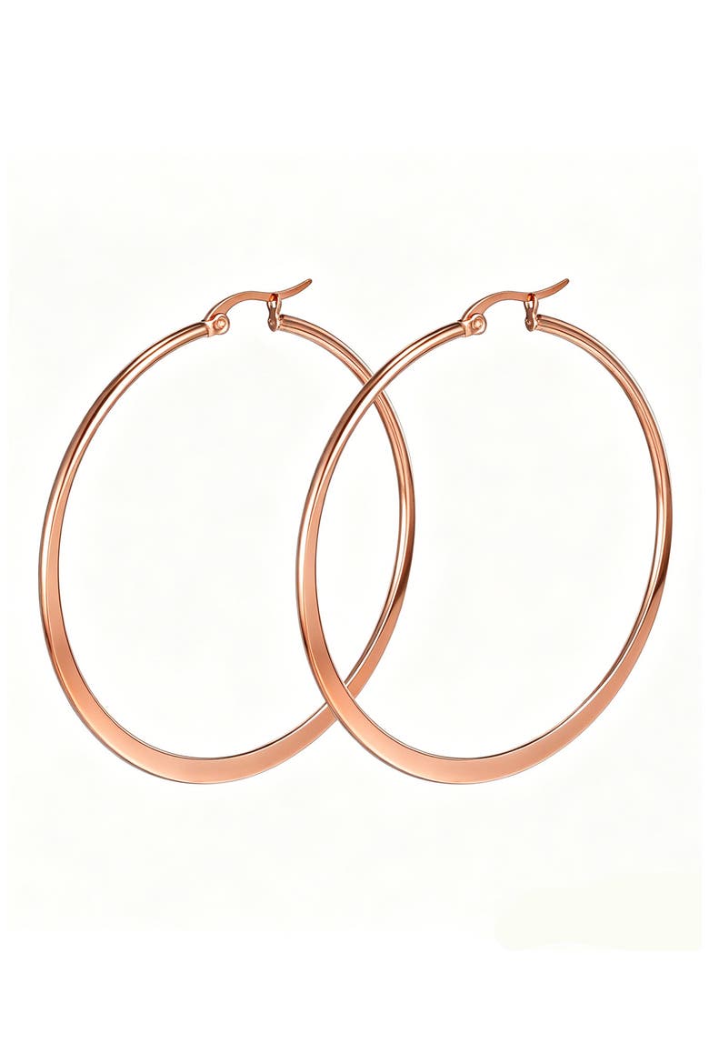 18k Rose Gold Plated Hoop Earrings, Main, color, GOLD