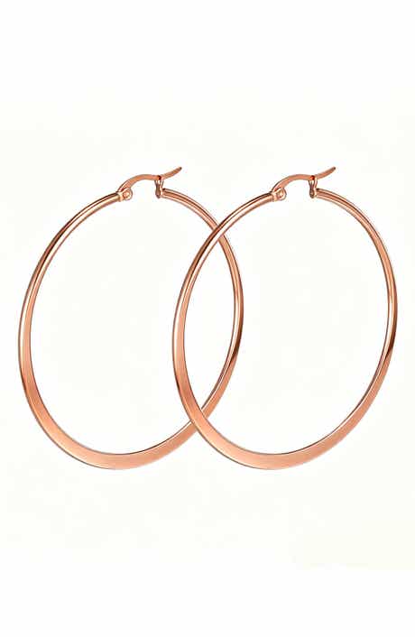 18k Rose Gold Plated Hoop Earrings
