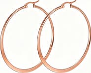 STEELTIME 18k Rose Gold Plated Hoop Earrings
