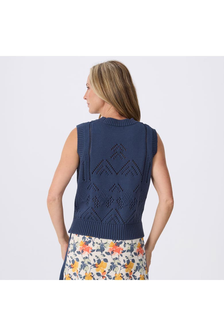 Camille Sleeveless Pointelle Sweater, Alternate, color, spellbound