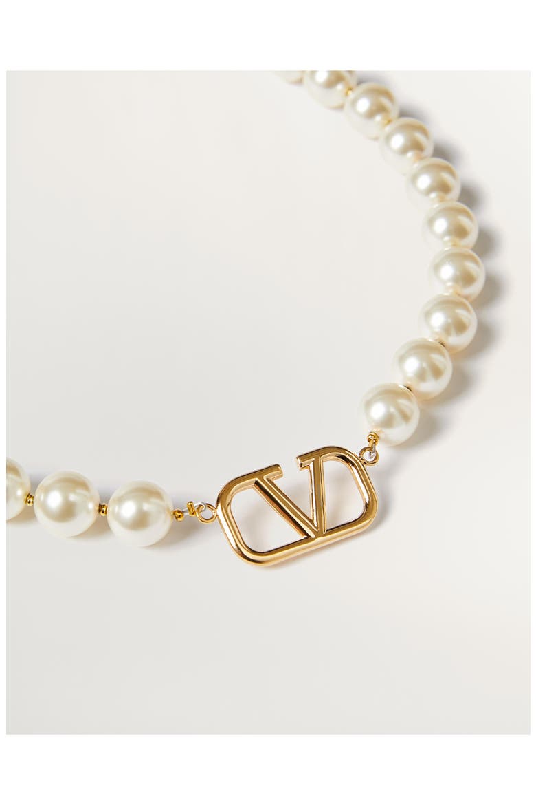VLOGO Faux Pearl Necklace, Alternate, color, IVORY/ GOLD