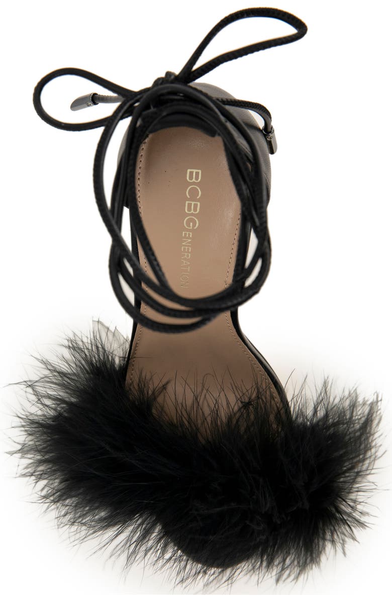 BCBGeneration Biny Feather Ankle Strap Sandal, Alternate, color,